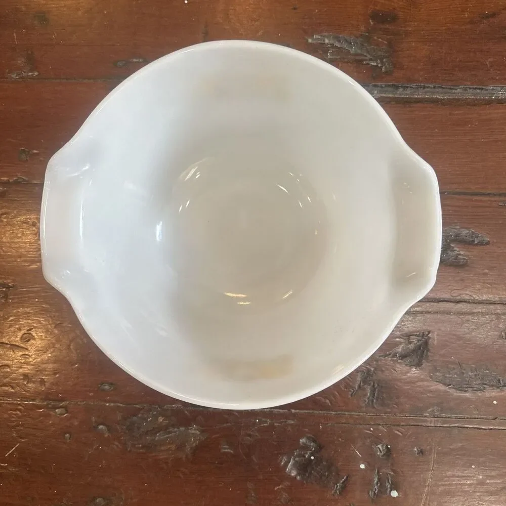 Vintage Anchor Hocking Fire King Gingham Floral Mixing Bowl 10